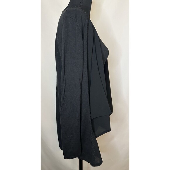 Soft Surroundings Black Open Front Cardigan Cotton Blend Women's MEDIUM - Picture 4 of 12